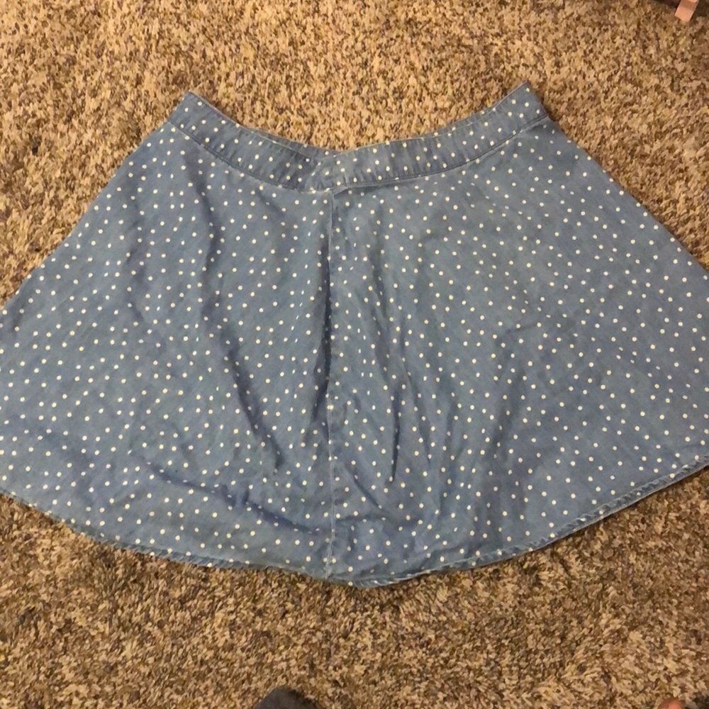 White polka dotted skirt